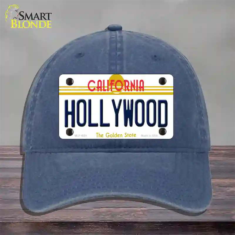 Hollywood California Novelty License Plate Hat Unconstructed Cotton / Navy