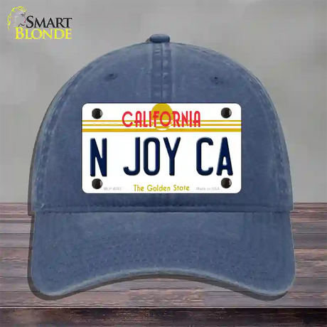 N Joy Ca California Novelty License Plate Hat Unconstructed Cotton / Navy