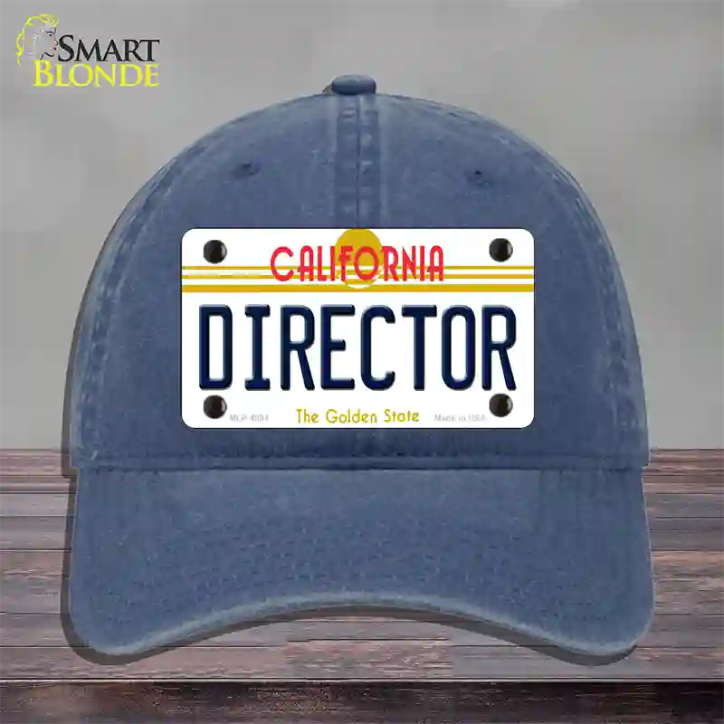 Director California Novelty License Plate Hat Unconstructed Cotton / Navy