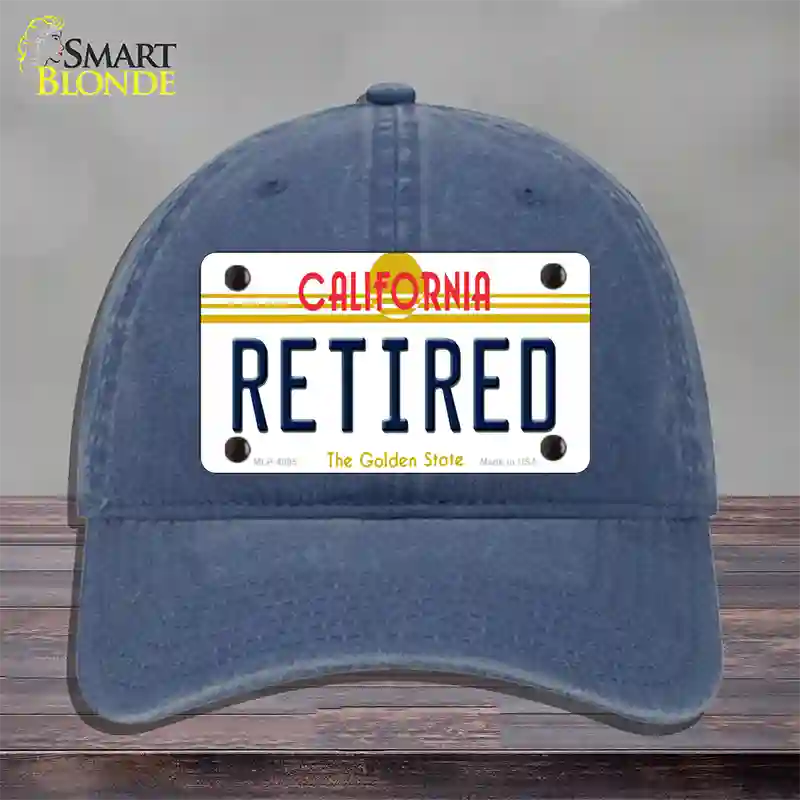 Retired California Novelty License Plate Hat Unconstructed Cotton / Navy