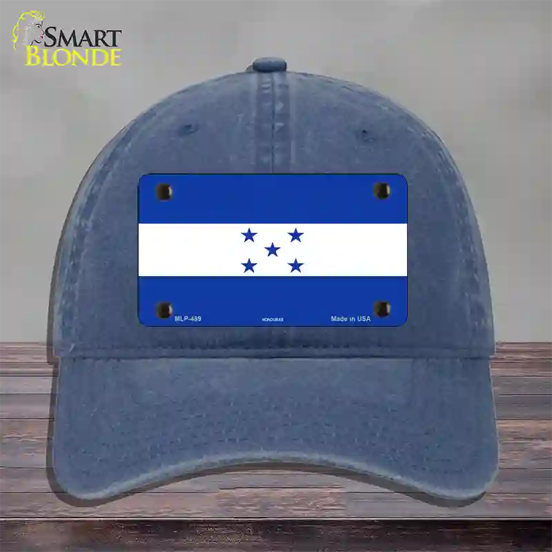 Honduras Flag Novelty License Plate Hat Unconstructed Cotton / Navy