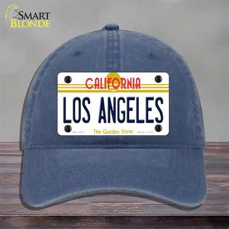 Los Angeles California State Novelty License Plate Hat Unconstructed Cotton / Navy