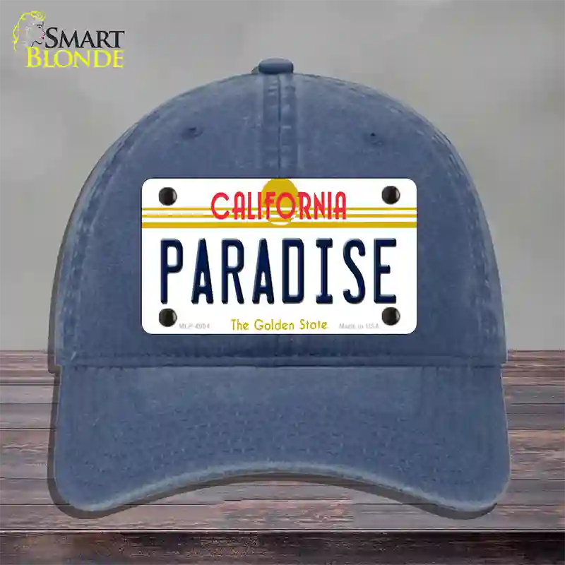 Paradise California Novelty License Plate Hat Unconstructed Cotton / Navy