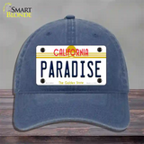 Paradise California Novelty License Plate Hat Unconstructed Cotton / Navy