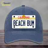 Beach Bum California Novelty License Plate Hat Unconstructed Cotton / Navy