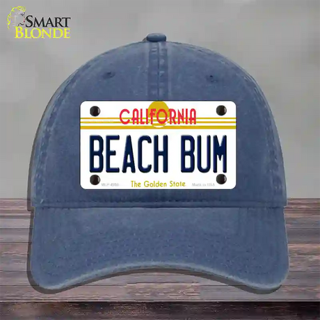 Beach Bum California Novelty License Plate Hat Unconstructed Cotton / Navy