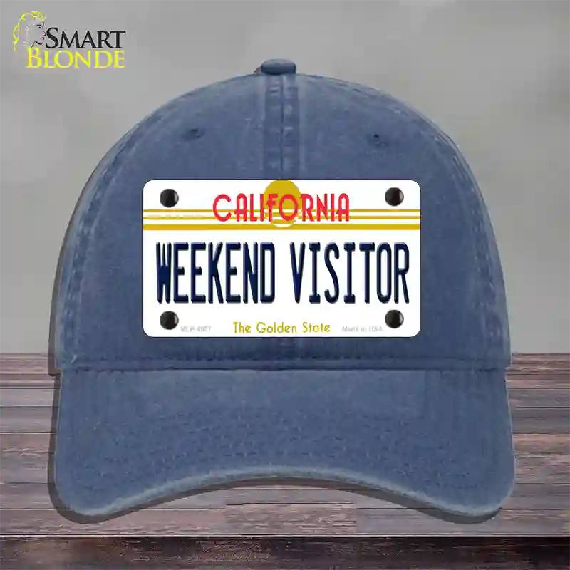 Weekend Vistor California Novelty License Plate Hat Unconstructed Cotton / Navy