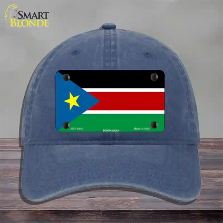 South Sudan Flag Novelty License Plate Hat Unconstructed Cotton / Navy