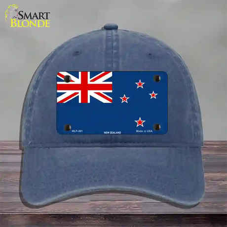 New Zealand Flag Novelty License Plate Hat Unconstructed Cotton / Navy