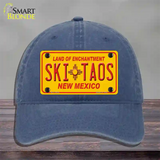 Ski Taos Yellow New Mexico Novelty License Plate Hat Unconstructed Cotton / Navy