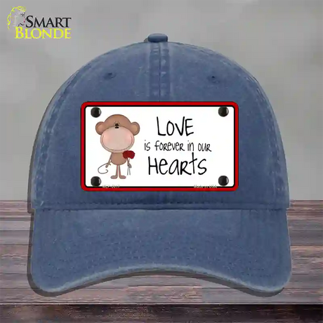 Love In Our Hearts Novelty License Plate Hat Unconstructed Cotton / Navy