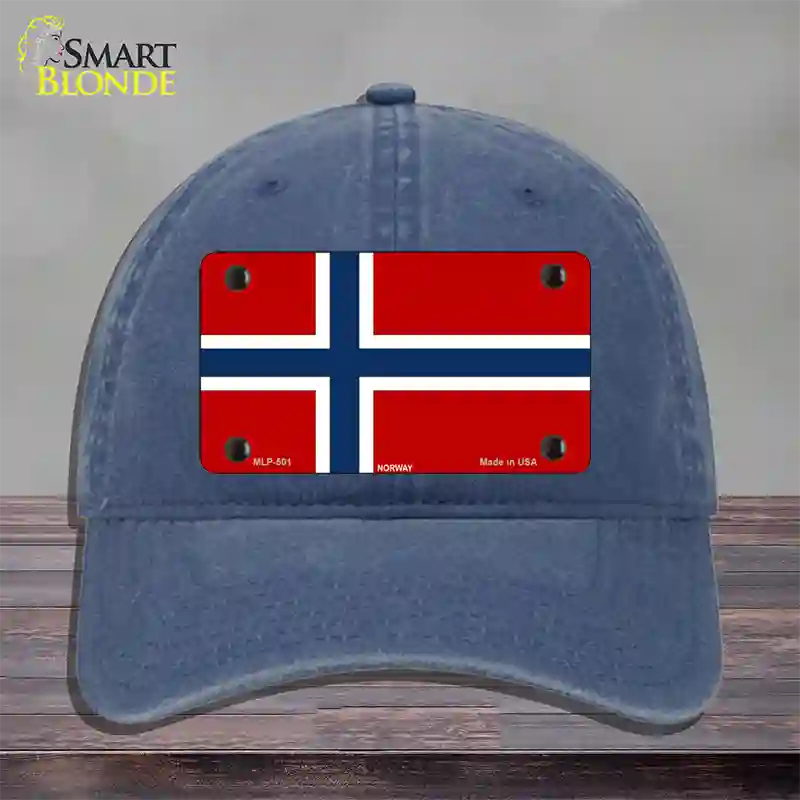 Norway Flag Novelty License Plate Hat Unconstructed Cotton / Navy