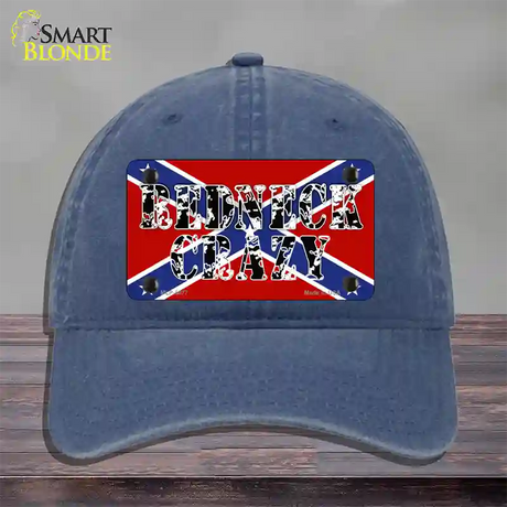 Redneck Crazy Novelty License Plate Hat Unconstructed Cotton / Navy