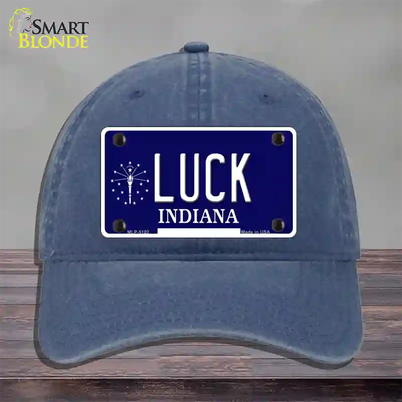 Luck Indiana State Novelty License Plate Hat Unconstructed Cotton / Navy