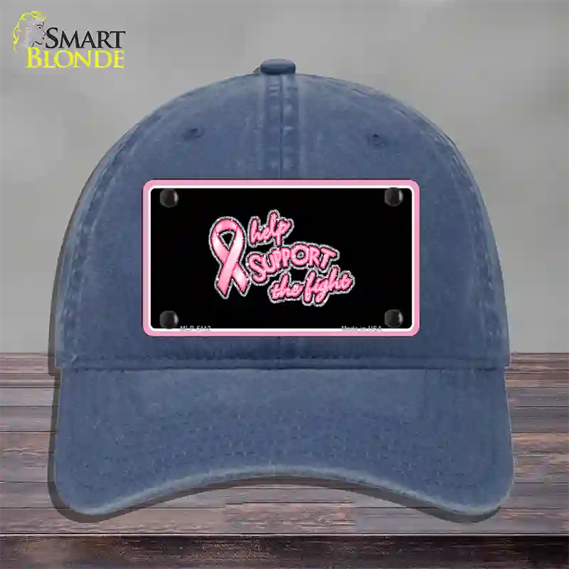 Help Support The Fight Novelty License Plate Hat Unconstructed Cotton / Navy