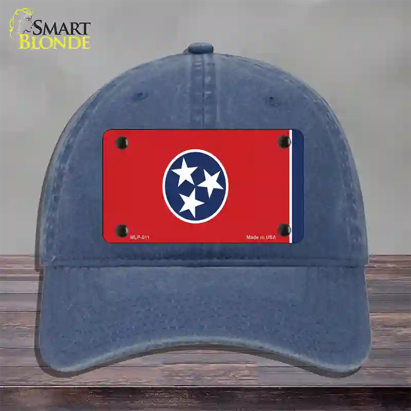 Tennessee State Flag Novelty License Plate Hat Unconstructed Cotton / Navy