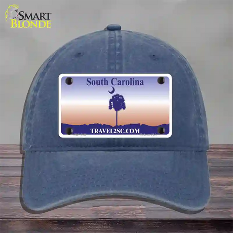 South Carolina Blank Novelty License Plate Hat Unconstructed Cotton / Navy