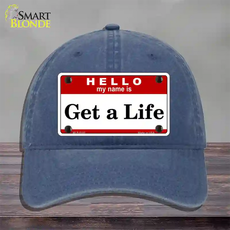 Get A Life Novelty License Plate Hat Unconstructed Cotton / Navy