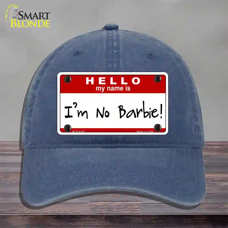 Im No Barbie Novelty License Plate Hat Unconstructed Cotton / Navy