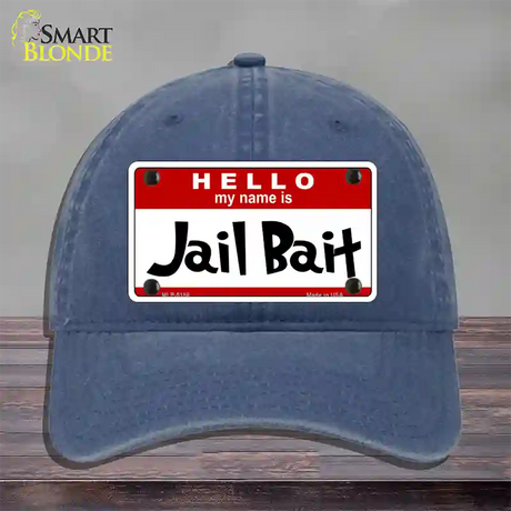 Jail Bait Novelty License Plate Hat Unconstructed Cotton / Navy