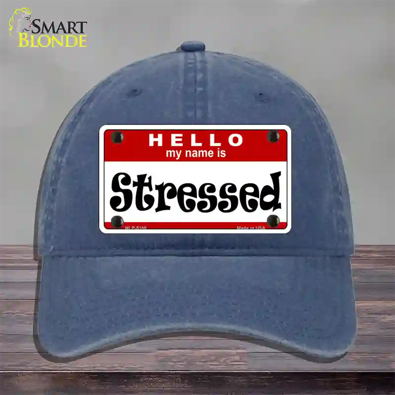 Stressed Novelty License Plate Hat Unconstructed Cotton / Navy