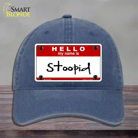 Stoopid Novelty License Plate Hat Unconstructed Cotton / Navy