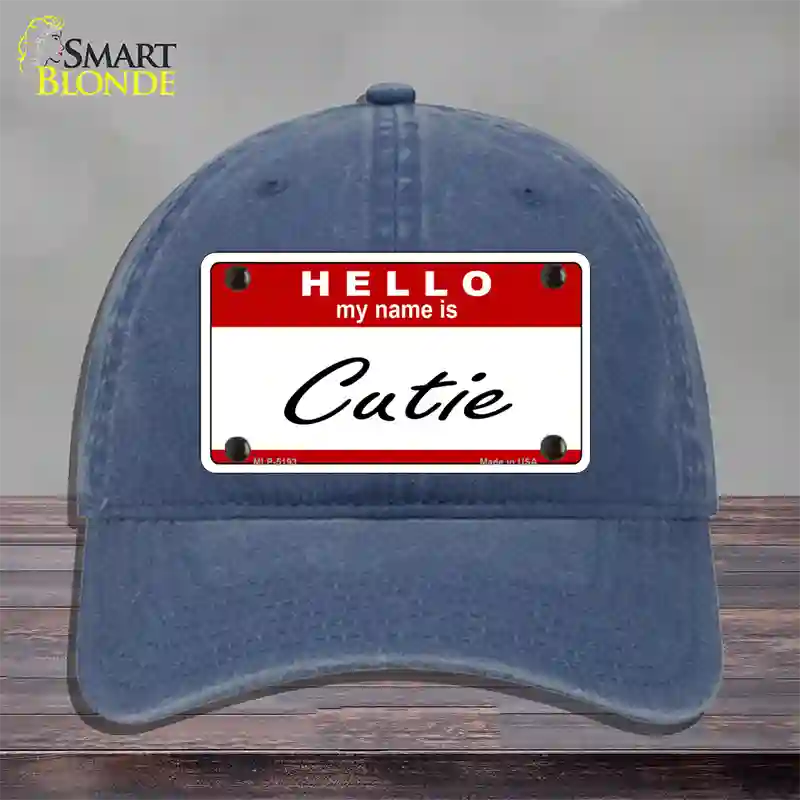 Cutie Novelty License Plate Hat Unconstructed Cotton / Navy