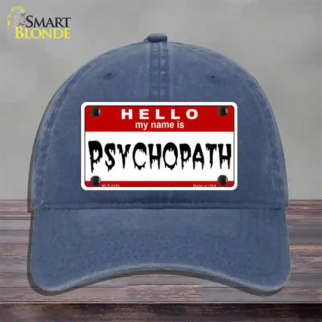 Psychopath Novelty License Plate Hat Unconstructed Cotton / Navy