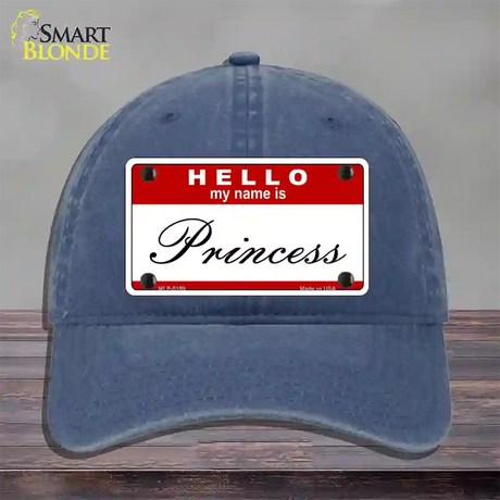 My Name Is Princess Novelty License Plate Hat Unconstructed Cotton / Navy