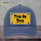 Fear No Beer Novelty License Plate Hat Unconstructed Cotton / Navy