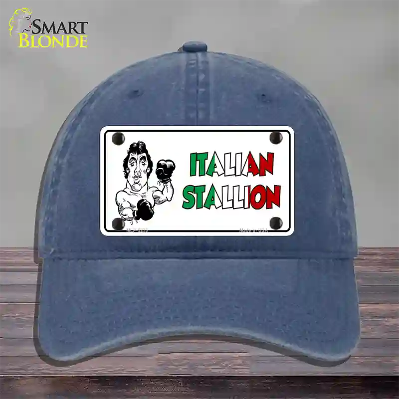 Italian Stallion Novelty License Plate Hat Unconstructed Cotton / Navy