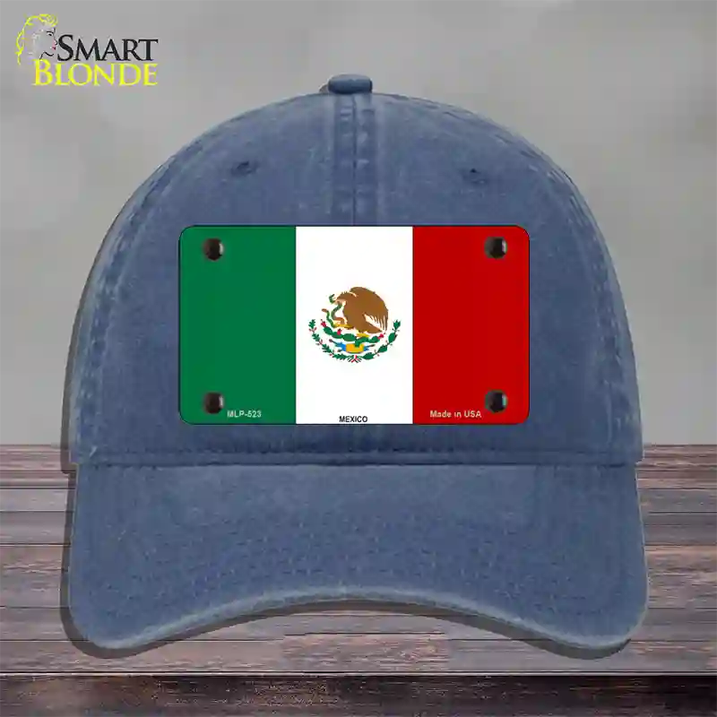 Mexico Country Flag Novelty License Plate Hat Unconstructed Cotton / Navy