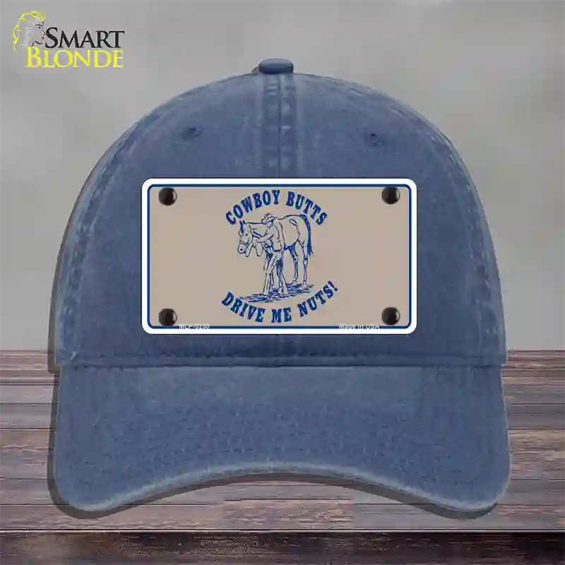 Cowboy Butts Novelty License Plate Hat Unconstructed Cotton / Navy