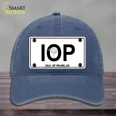 IOP Isle of Palms Novelty License Plate Hat Unconstructed Cotton / Navy