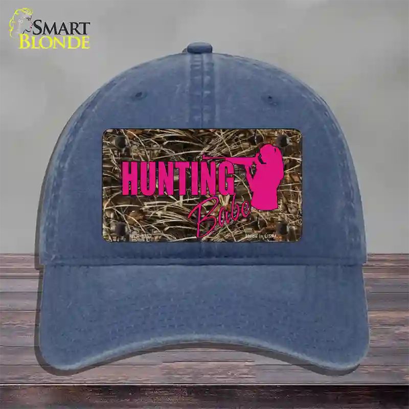 Hunting Babe Novelty License Plate Hat Unconstructed Cotton / Navy