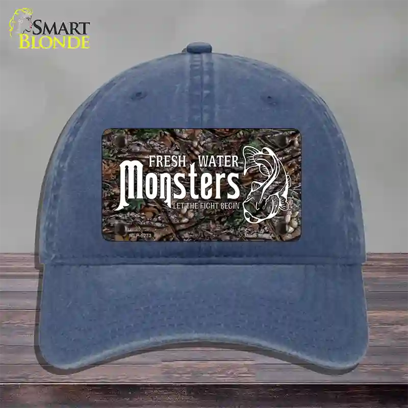 Fresh Water Monsters Novelty License Plate Hat Unconstructed Cotton / Navy