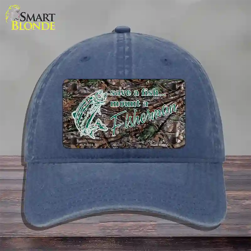 Save A Fish Novelty License Plate Hat Unconstructed Cotton / Navy