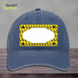 Yellow Black Anchor Scallop Center Novelty License Plate Hat Unconstructed Cotton / Navy