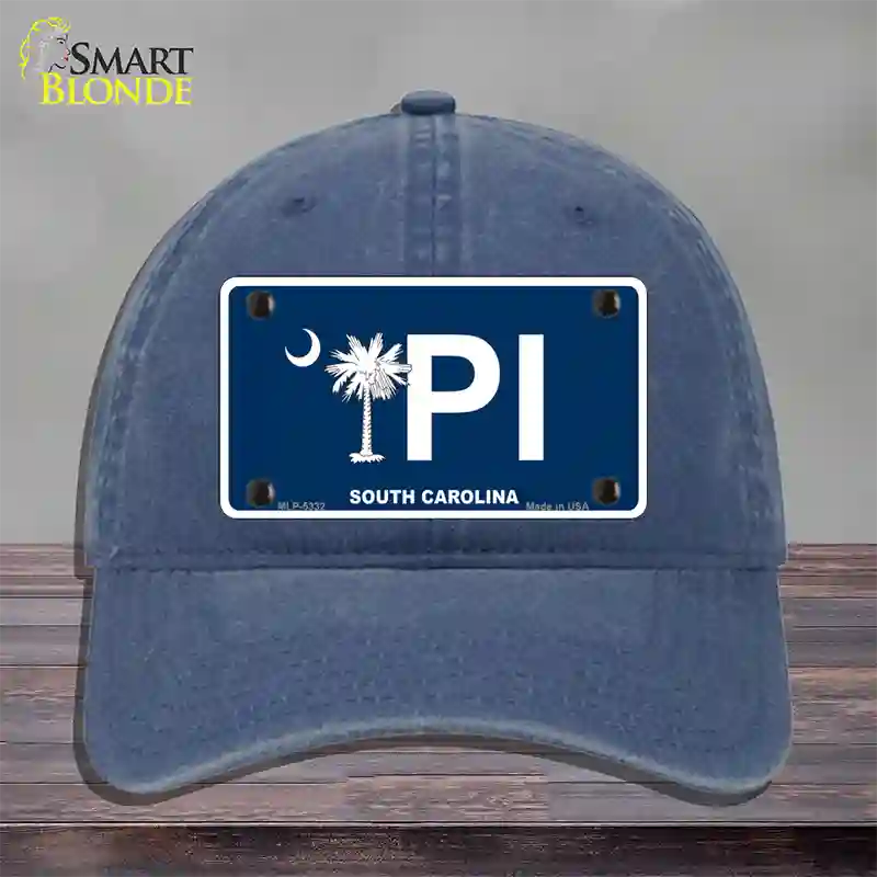 PI South Carolina Novelty License Plate Hat Unconstructed Cotton / Navy