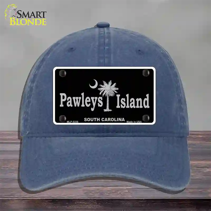 Pawleys Island Black Novelty License Plate Hat Unconstructed Cotton / Navy