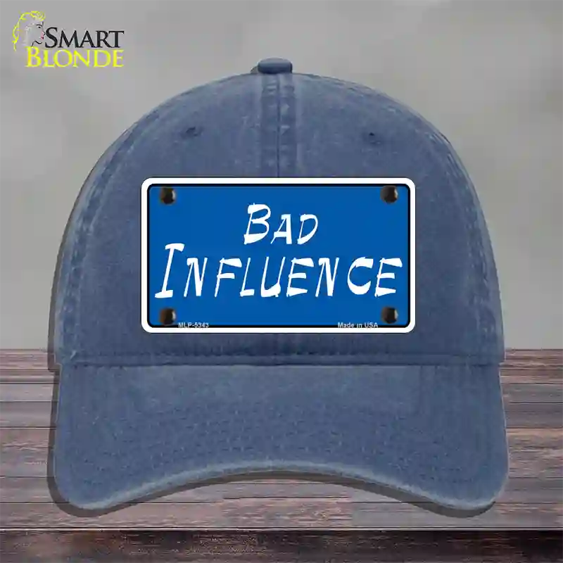 Bad Influence Novelty License Plate Hat Unconstructed Cotton / Navy