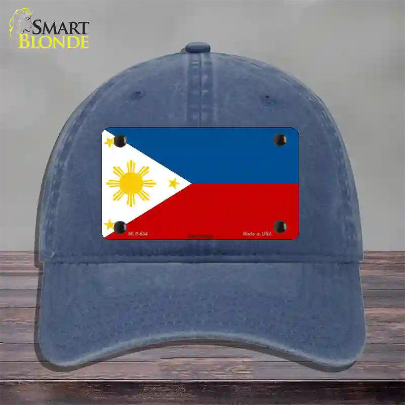 Philippines Flag Novelty License Plate Hat Unconstructed Cotton / Navy