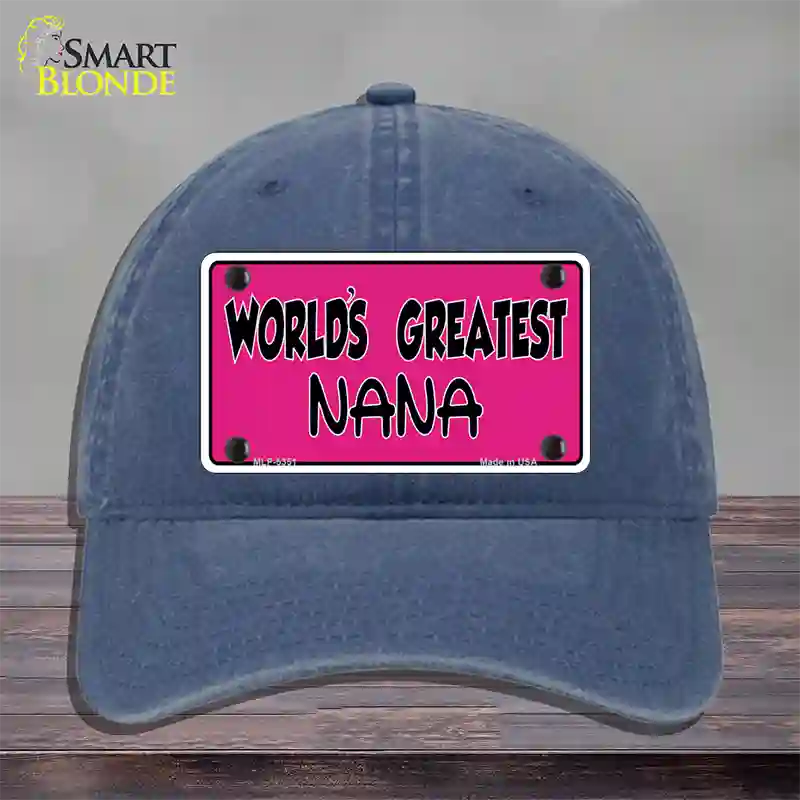 Worlds Greatest Nana Novelty License Plate Hat Unconstructed Cotton / Navy