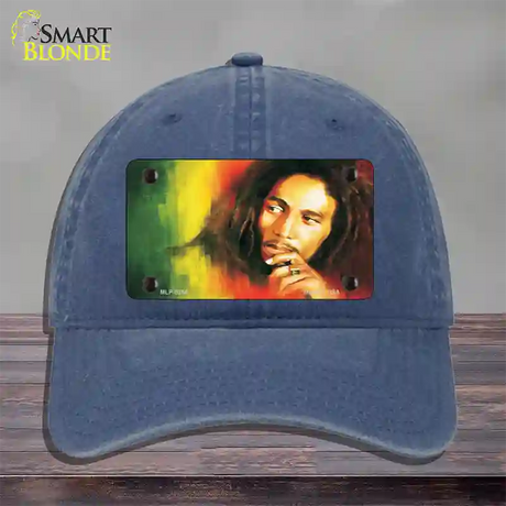 Bob Marley Novelty License Plate Hat Unconstructed Cotton / Navy