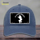 In Loving Memory Squatting Novelty License Plate Hat Unconstructed Cotton / Navy