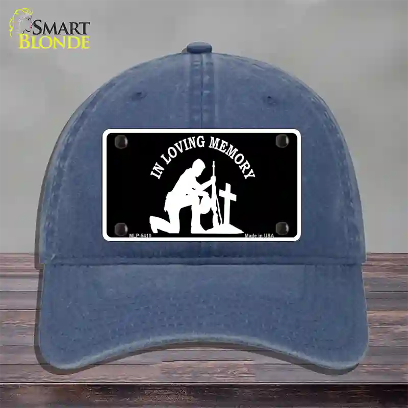 In Loving Memory Cross Novelty License Plate Hat Unconstructed Cotton / Navy