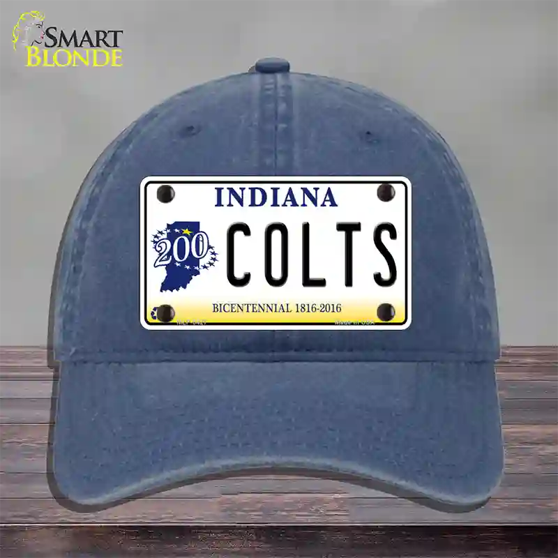 Colts Indiana Bicentennial Novelty License Plate Hat Unconstructed Cotton / Navy