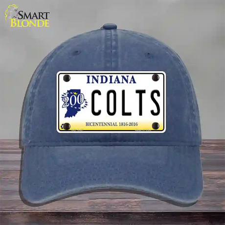 Colts Indiana Bicentennial Novelty License Plate Hat Unconstructed Cotton / Navy