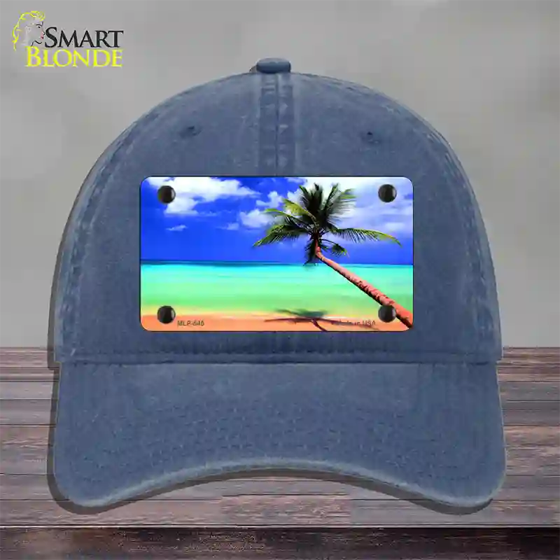 Ocean Sunrise Novelty License Plate Hat Unconstructed Cotton / Navy