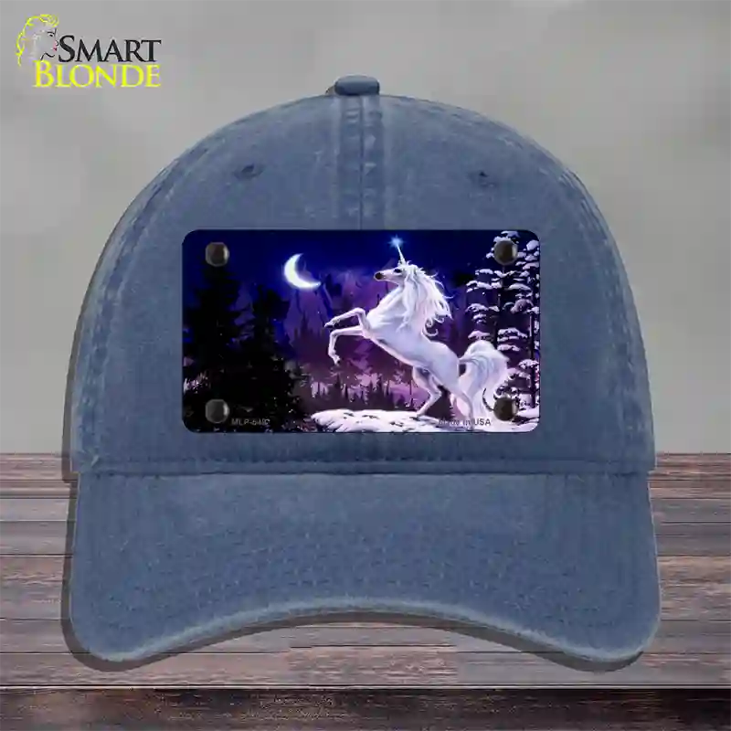 Unicorn Novelty License Plate Hat Unconstructed Cotton / Navy